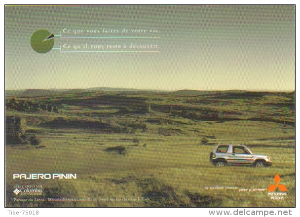 Carte Postale édition "Carte à Pub" - Mitsubishi Motors - Pajero Pinin (voiture) - Publicité