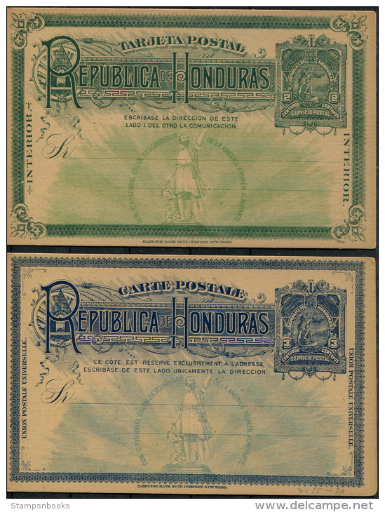 Honduras 2 Cent &amp; 3 Cent Fine Unused Tarjeta Postal Stationery Postcards (2) - Honduras