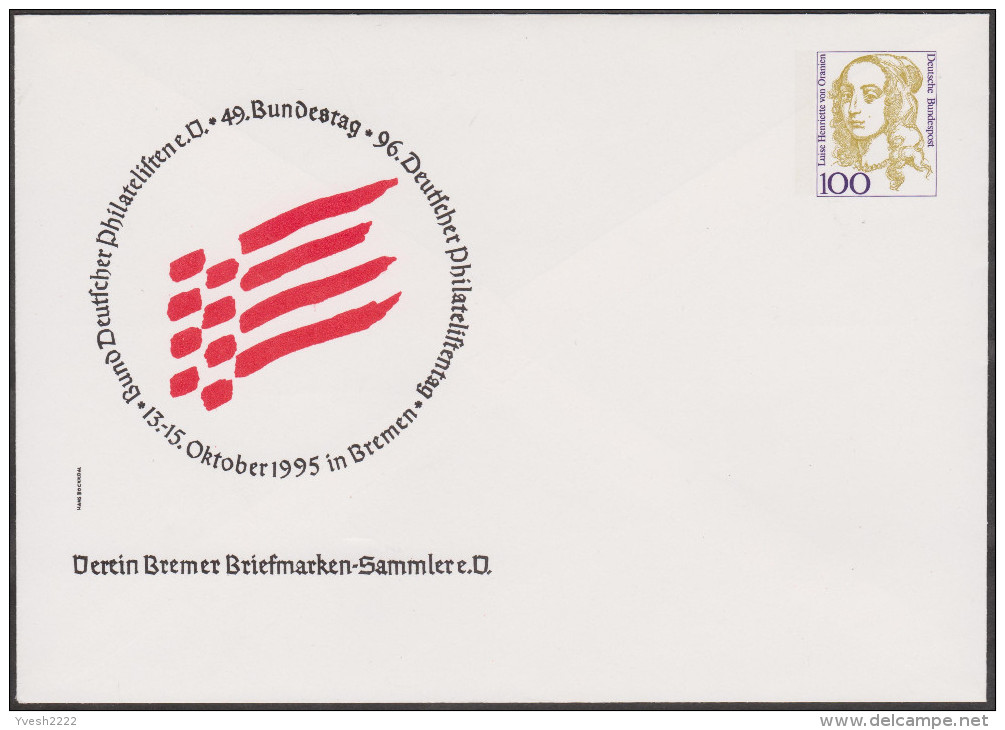 Allemagne 1995. Privatganzsache, Entier Postal Timbré Sur Commande 96. Philatelistentag Bremen - Privé Briefomslagen - Ongebruikt