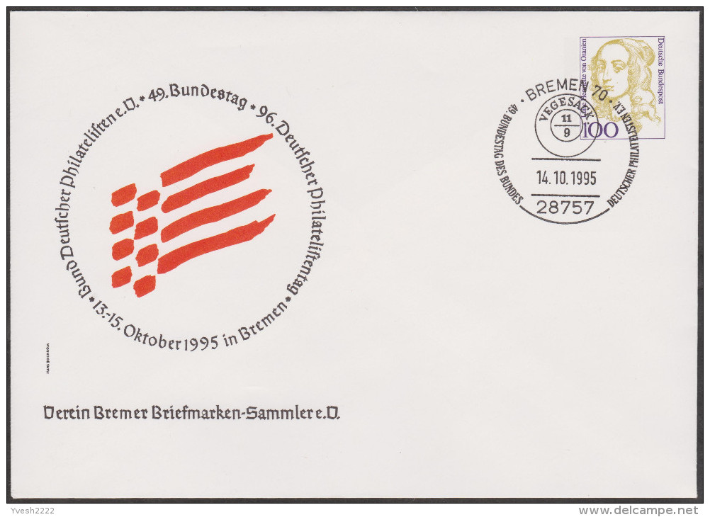 Allemagne 1995. Privatganzsache, Entier Postal Timbré Sur Commande 96. Philatelistentag Bremen. Vegesack - Enveloppes Privées - Oblitérées