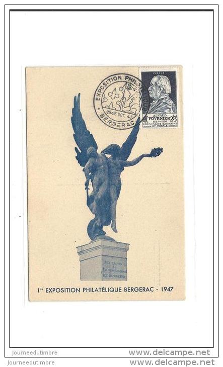 Carte Exposition Philatelique Bergerac 1947 Fournier - Cartas & Documentos