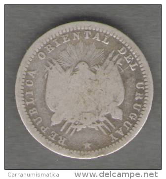 URUGUAY 10 CENTESIMOS 1877 AG SILVER - Uruguay