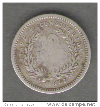 URUGUAY 10 CENTESIMOS 1877 AG SILVER - Uruguay