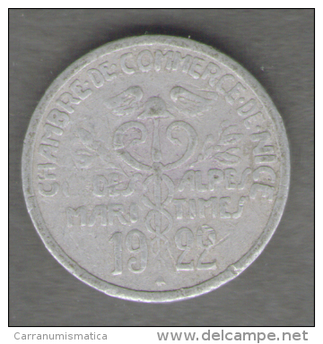FRANCE Un Jeton 5 Centimes 1922 Alpes Maritimes (monnaie De Nécessité) - Monetari / Di Necessità