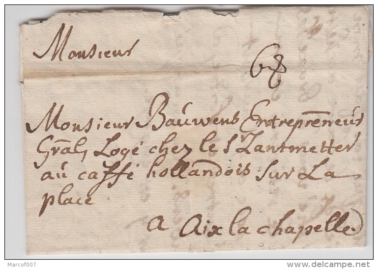 Lettre De LA HAYE 1747 Pour AIX LA CHAPELLE - Taxée 6 + Texte A Voir - 1714-1794 (Paises Bajos Austriacos)