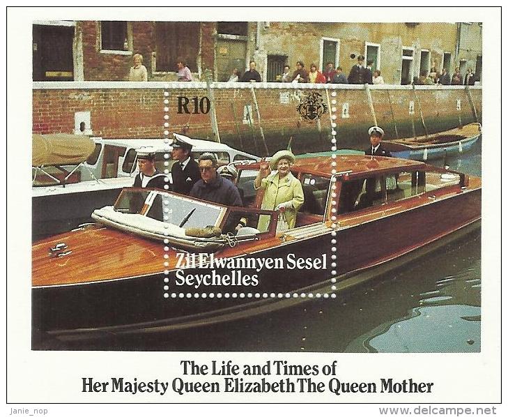 Zil Eloigne Sesel Seychelles 1985 Queen Mother 85th Birthday Souvenir Sheet MNH - Seychellen (1976-...)