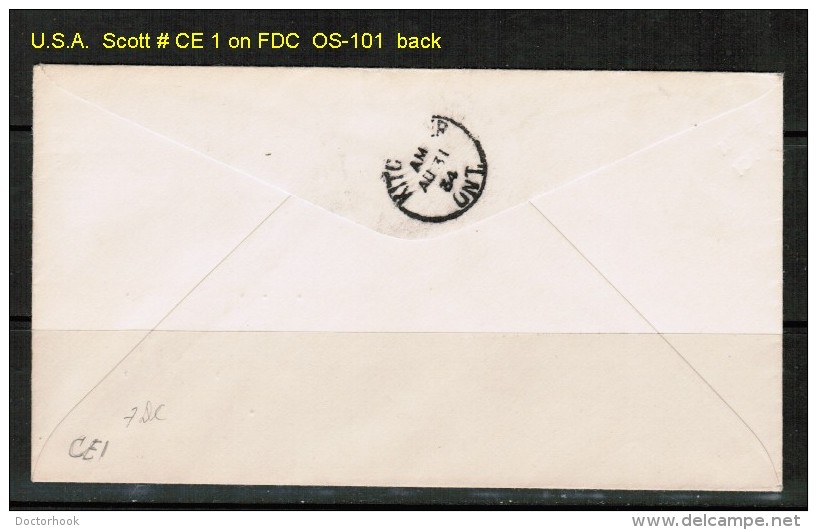 U.S.A.  SCOTT # CE 1 On FDC  CHICAGO (AUG. 30 1934) - 1851-1940