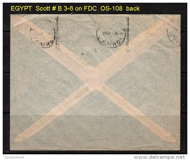 EGYPT   SCOTT # B 3-6 On COMMECRIAL FDC (28 FEB. 1948) - Covers & Documents