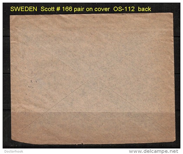 SWEDEN   SCOTT # 167 COIL PAIR On COVER TO N.Y. (11/1/1925) - Lettres & Documents