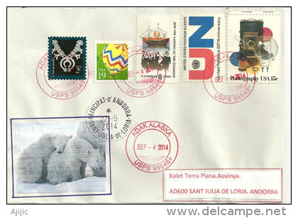 ALASKA.lettre De L´île Adak , îles Aléoutiennes, Mer De Béring, Adressée En Andorre, Avec Timbre à Date Arrivée - Autres & Non Classés