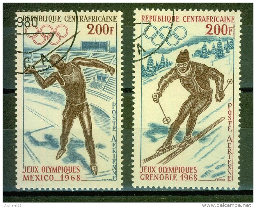 Sort - Lancer Du Javelot, Athlétisme - CENTRAFRIQUE - J.O. Mexico 1968 - Ski Alpin J. O. De Grenoble - Zentralafrik. Republik