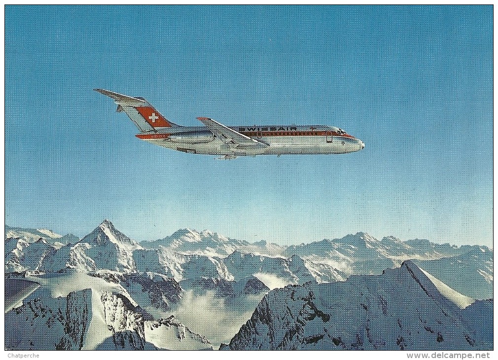 AVION AVIATION DC 9 AU DESSUS DES ALPES SUISSES COMPAGNIE SWISSAIR - 1946-....: Moderne