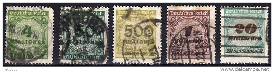 GERMANY 1923 Inflation Issue 5 Values Used - Autres & Non Classés