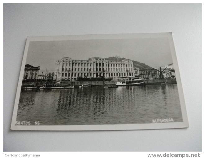 STORIA POSTALE FRANCOBOLLO TASSATA BRASILE SANTOS ALFANDEGA  NAVE SHIP TRAGHETTO - Autres