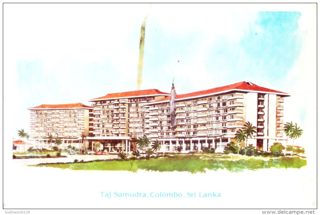 OLD GREETINGS CARD - PRINTED IN SRI LANKA - SEASON'S GREETINGS FROM TAJ SAMUDRA HOTEL, COLOMBO, IMPRINT SIGNATURES - Tourism