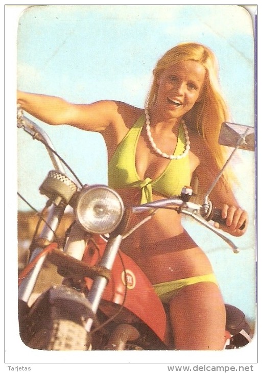 CALENDARIO DEL AÑO 1975 DE UNA CHICA SEXI (NUDE) (CALENDRIER-CALENDAR) MOTO MONTESA - Tamaño Pequeño : 1971-80