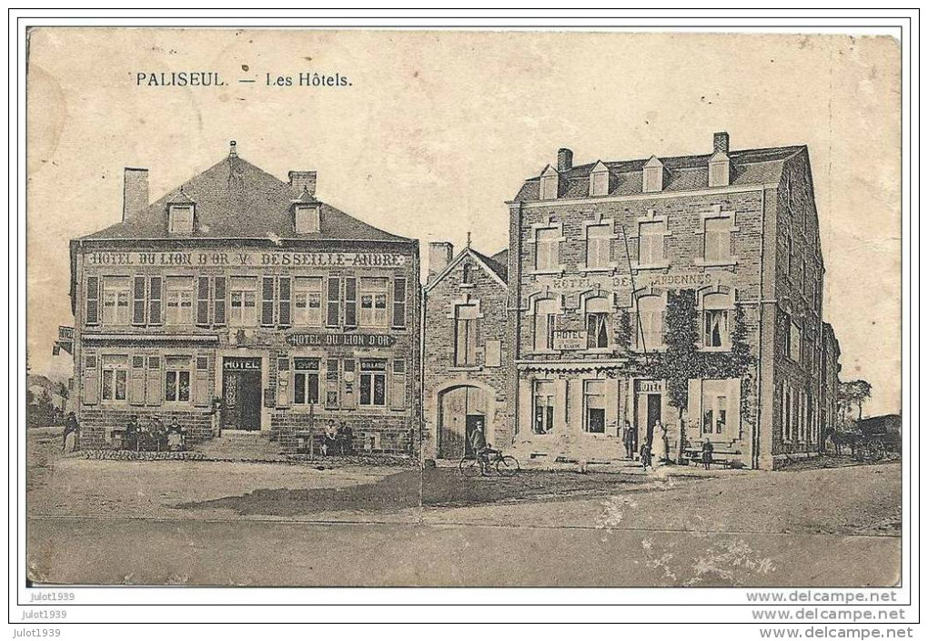 PALISEUL ..-- Les Hôtels . Texte MILITAIRE . 1919 Vers CHAMBERET ( Mr Léonard ) . Voir Verso . - Paliseul