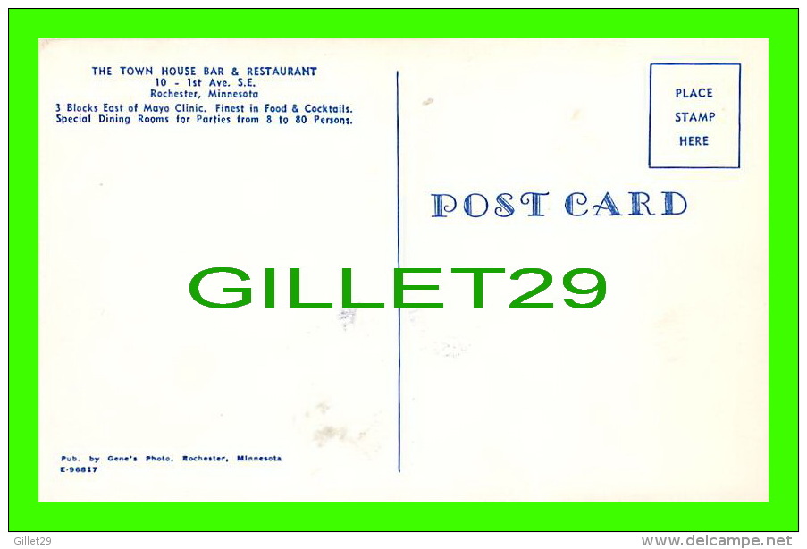 ROCHESTER, MN - THE TOWN HOUSE BAR & RESTAURANT - 2 MULTIVUES - OLD CARS & DINING ROOM - PUB BY GENE'S PHOTO - - Rochester