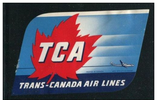 Trans Canadian Airlines Poster Stamp Cinderella Damaged Gum 4 1/2 X 3" - Cinderellas