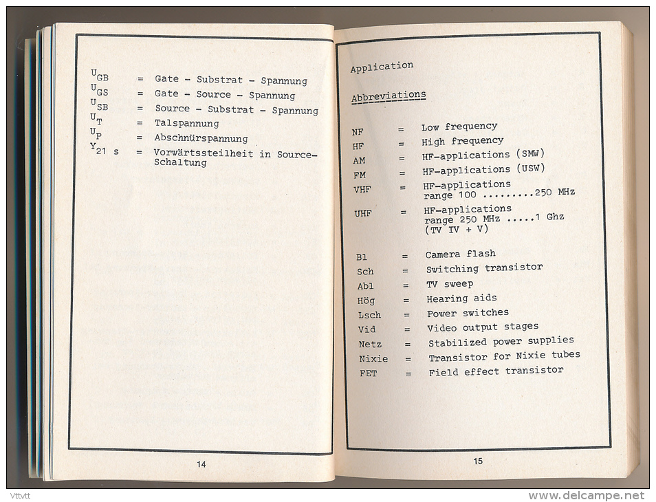 Livre Technique : Datentabelle Transistoren, Caractéristique Transistor, Europa, Band 1 En 4 Langues, 227 Pages - Audio-Visual