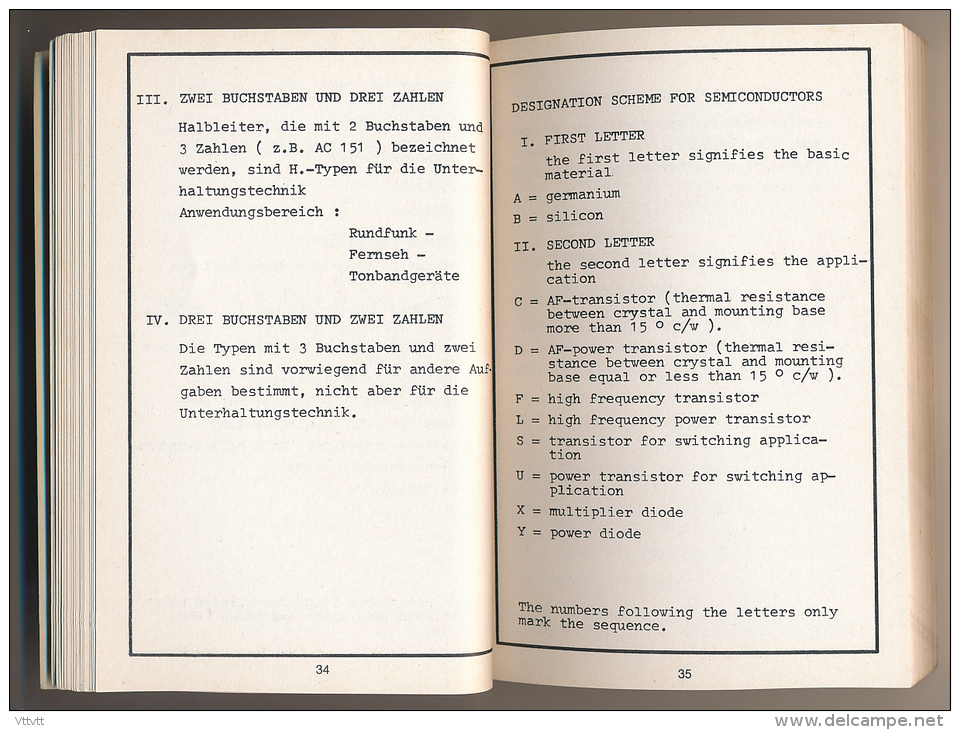 Livre Technique : Datentabelle Transistoren, Caractéristique Transistor, Europa, Band 1 en 4 langues, 227 pages