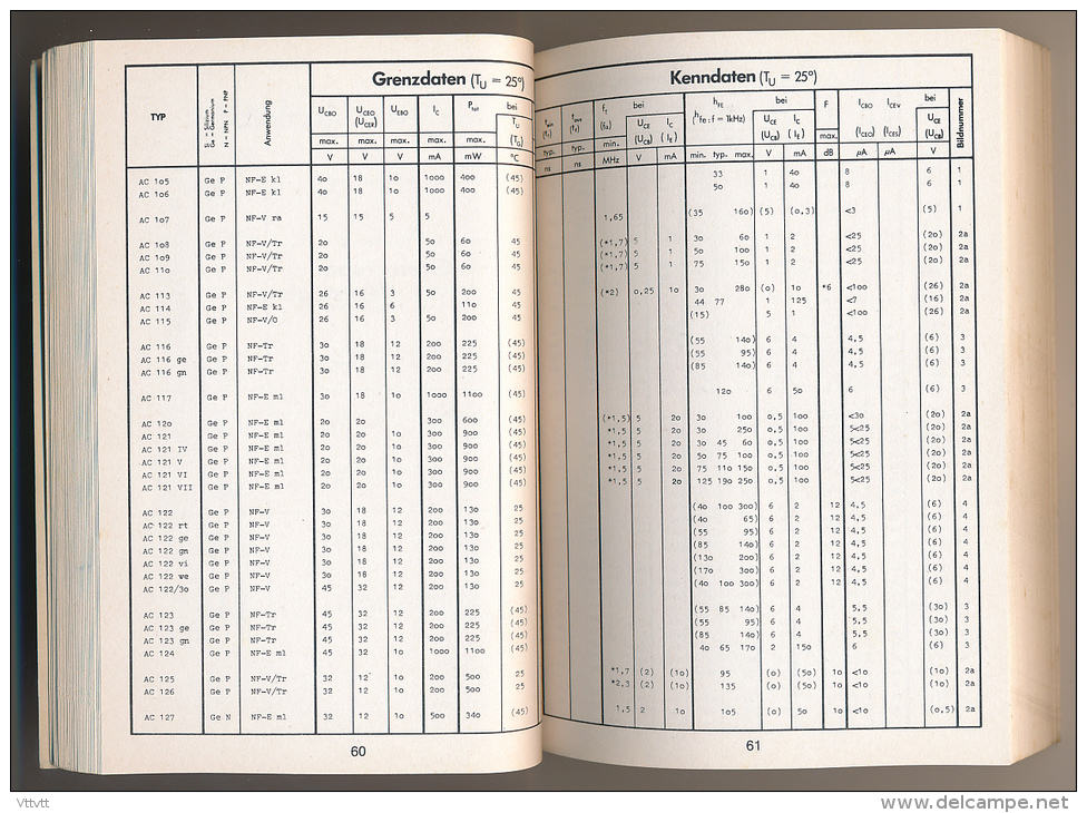 Livre Technique : Datentabelle Transistoren, Caractéristique Transistor, Europa, Band 1 en 4 langues, 227 pages