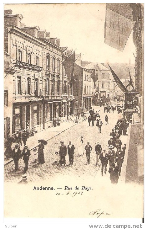Andenne Rue De Baye Vve Capelle Attout Et Fils Circulée En 1902 - Andenne