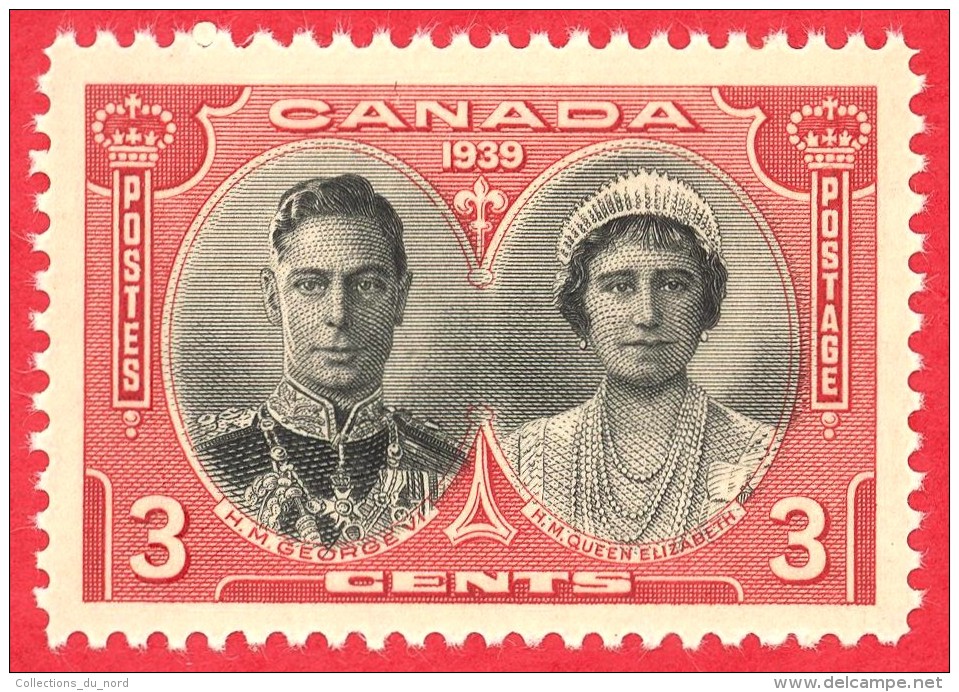 Canada #  248 - 3 Cents - Mint - Dated  1939 - George VI &amp; Queen Elizabeth / George Vi Et Queen Elizabeth - Neufs