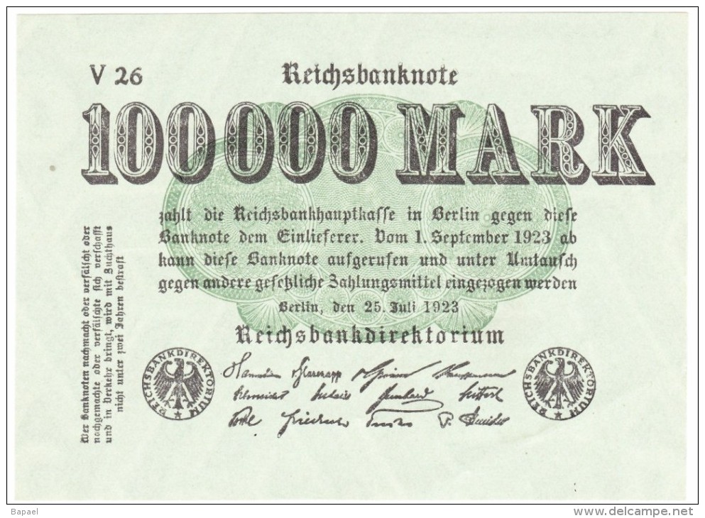 Reichsbanknote - 100 000 Mark - 25 Juillet 1923 (1) - 100000 Mark