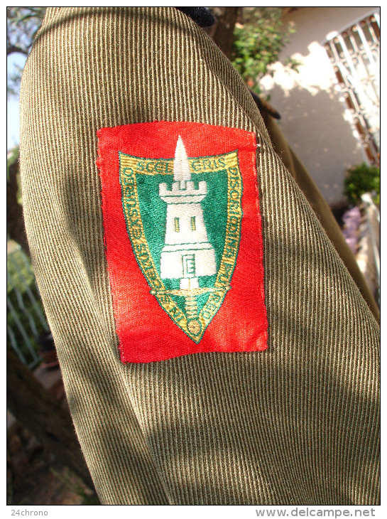 Ancienne Veste D´ Officier Des Transmissions, Ecusson: In Scelus Exsurgo Sceleris Discrimina Purgo - Uniformes