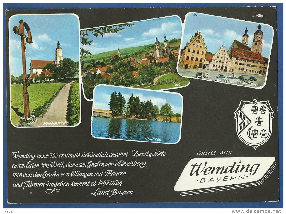 Wemding,4-Bild-Karte,Wallfahrtskirche,Waldsee,Marktplatz,Total,ca.1965-1975 - Wemding