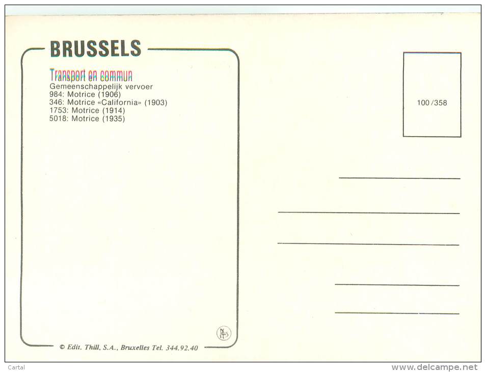 CPM - BRUXELLES - Transport En Commun - Motrices - Trasporto Pubblico Stradale