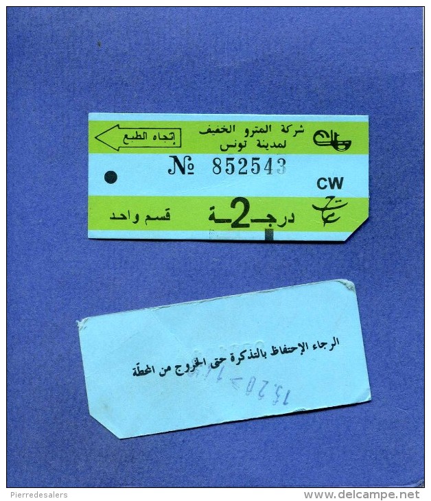 VP - Ticket De Tramway De Tunis - Tunisie - Série CW - Présenté Recto Verso - Wereld