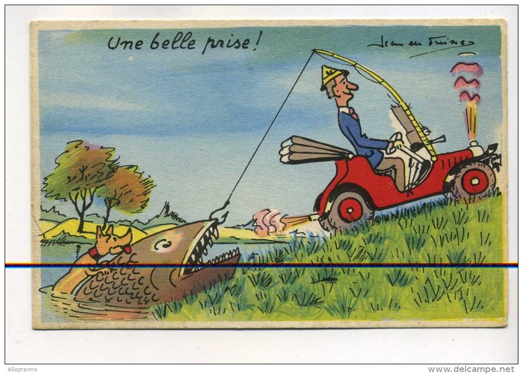 CPA Illustrateur  : Jean De Preissac  UNE BELLE PRISE EN VOITURE   A   VOIR  !!! - Preissac
