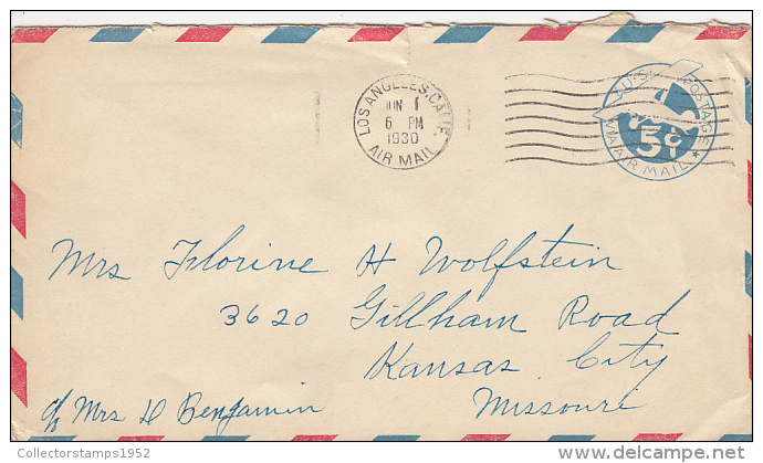 1762- PLANE, EMBOISED COVER STATIONERY, 1930, USA - 1921-40