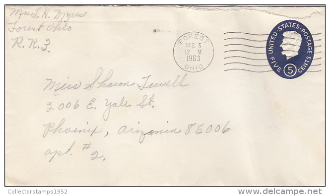 1764- ABRAHAM LINCOLN, EMBOISED COVER STATIONERY, 1963, USA - 1961-80