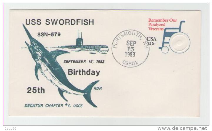 Naval Cover USS Swordfish SSN 579 - Duikboten