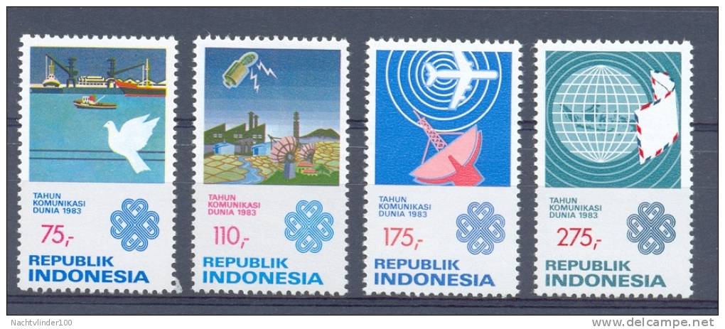 Mgm1148 JAAR VAN DE TELECOMMUNICATIE VOGEL SHIP BIRD SATELLITE PLANE WORLD TELECOMMUNICATION YEAR INDONESIA 1983 PF/MNH - Telecom