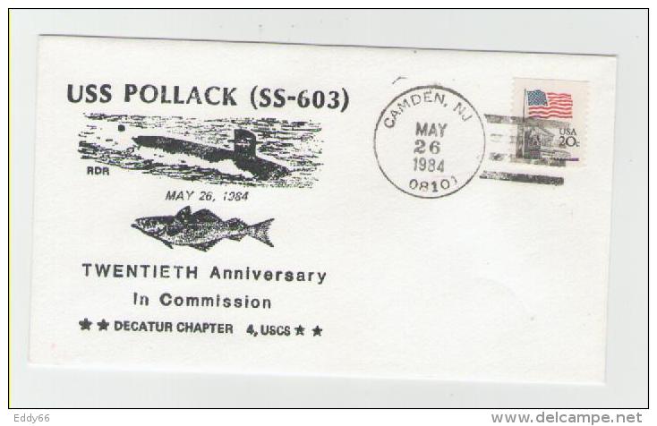 2 Verschiedene Naval Cover USS  Pollack SSN 603 - Submarines