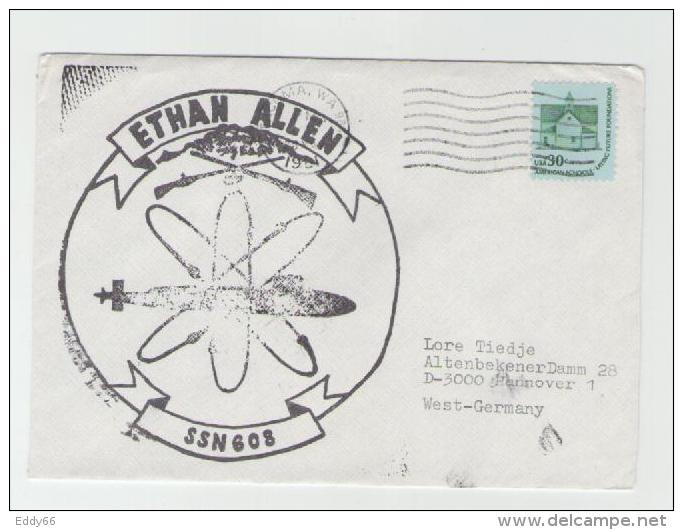 2 Verschiedene Naval Cover USS  Ethan Allen SSN 608 - Submarines