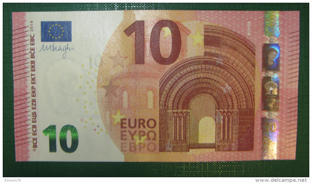 10 Euro S002D4 Italy Serie SC Draghi Perfect UNC - 10 Euro