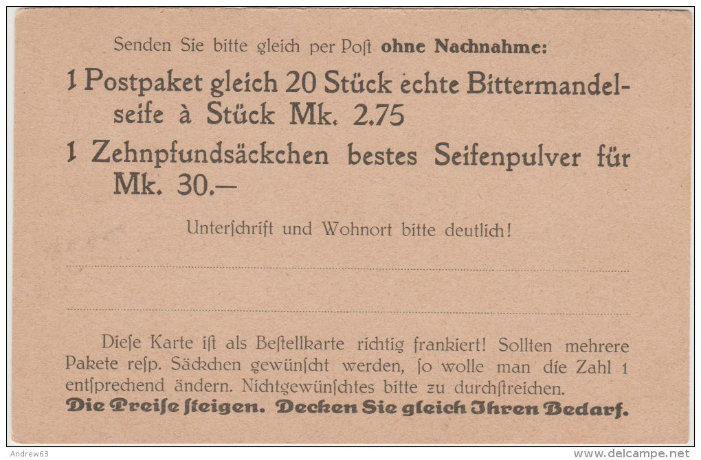 Deutsches Reich - Postkarte - Postal Card - Entier Postal - Bestellkarte - 15 - Goebels Seifenfabrick - Godesberg - New - Briefe U. Dokumente