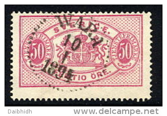 SWEDEN 1892 Official 50 öre Carmine Type II Perforated 13  Used.  SG O39e,  Facit  TJ22B - Officials