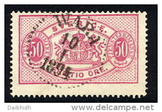 SWEDEN 1892 Official 50 öre Carmine Type II Perforated 13  Used.  SG O39e,  Facit  TJ22B - Service