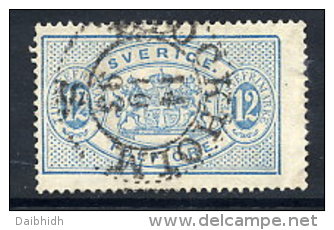 SWEDEN 1881 Official 12 öre  Perforated 13,  Used.  SG O34a, Michel 6Ba - Dienstmarken