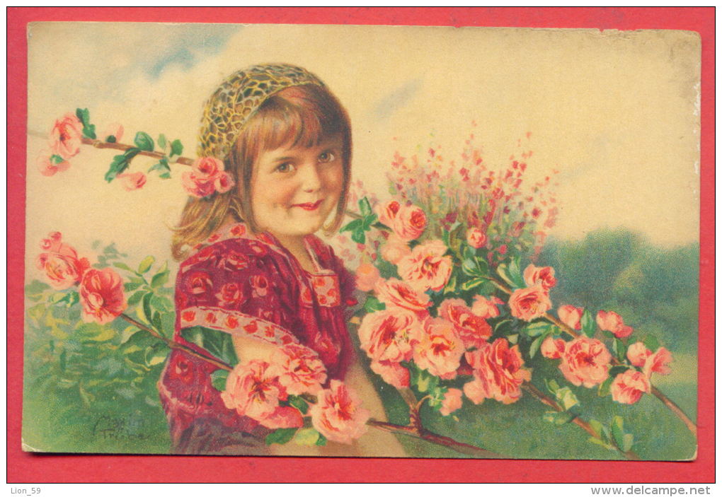 152128 / Artist  Art Maxim Trübe - BEAUTIFUL GIRL WITH FLOWERS - 893 WENAU PASTELL - Truebe, Maxim