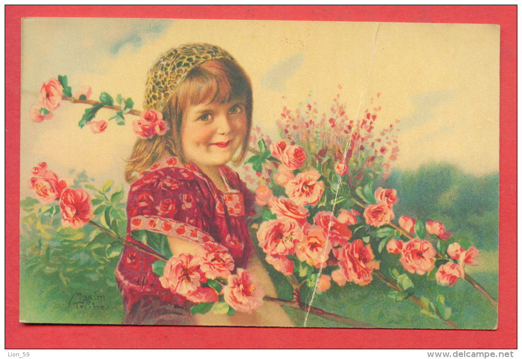 152132 / Artist  Art Maxim Trübe - BEAUTIFUL GIRL WITH FLOWERS - 893 WENAU PASTELL - Truebe, Maxim