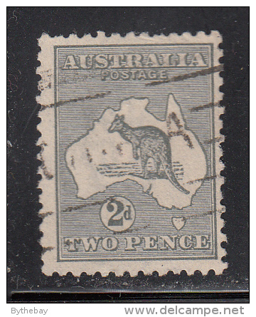 Australia Used Scott #45 2p Kangaroo And Map, Grey - Gebruikt