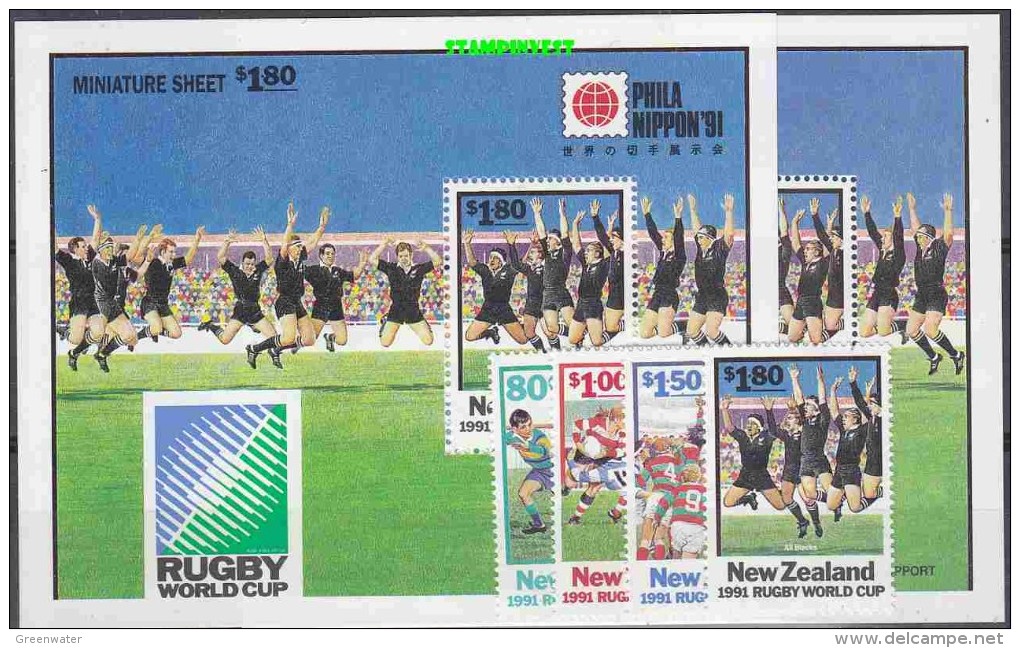 New Zealand 1991 Rugby 4v + 2 M/s ** Mnh (17207) - Ongebruikt