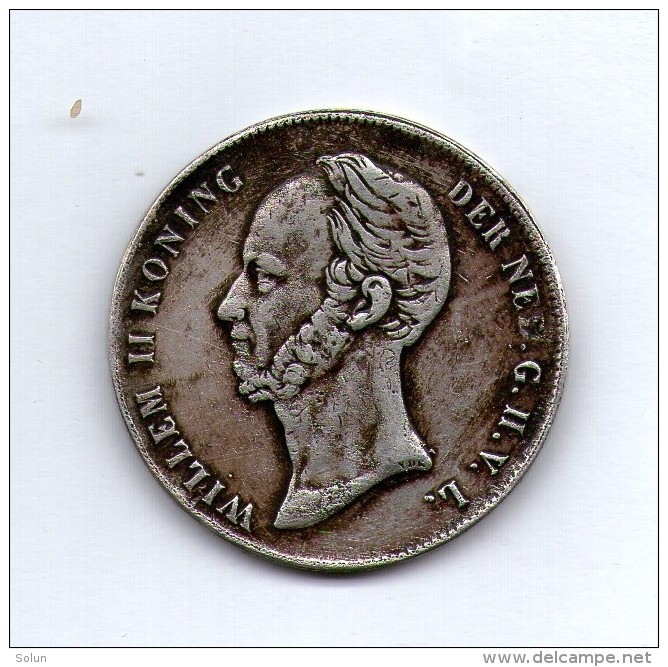 NETHERLAND 2 1/2 GULDEN 1849 WILLEM II  KONING NEDERLANDEN SILVER COIN - 1840-1849: Willem II